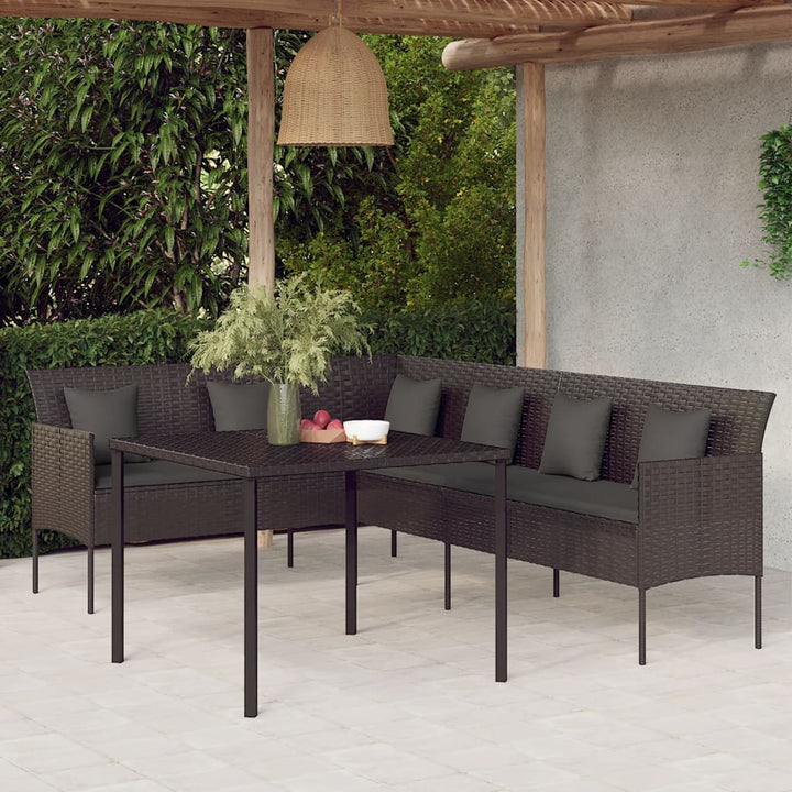 Set Mobilier De Grădină Cu Perne, 2 Piese, , Poliratan