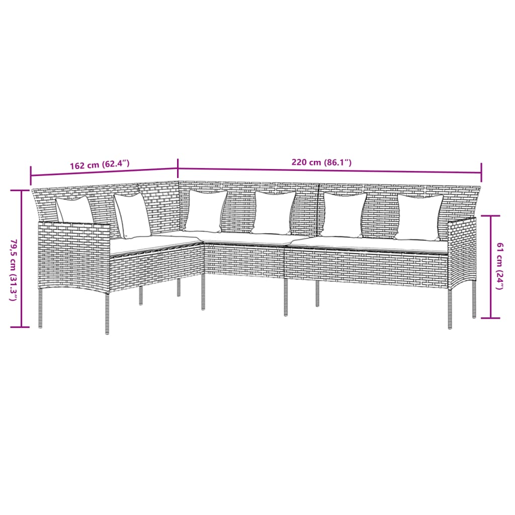 Set Mobilier De Grădină Cu Perne, 2 Piese, , Poliratan