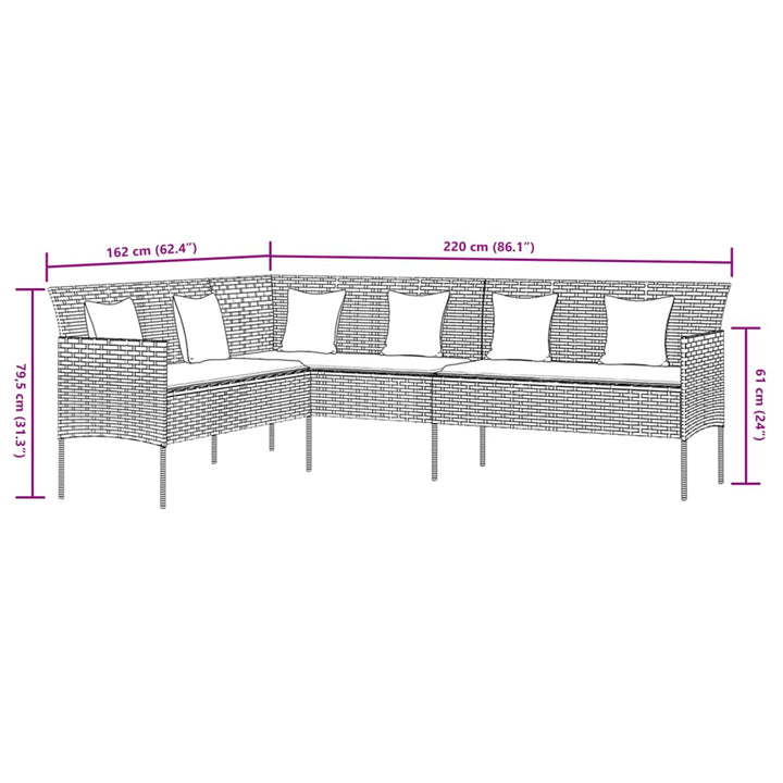 Set Mobilier De Grădină Cu Perne, 2 Piese, , Poliratan