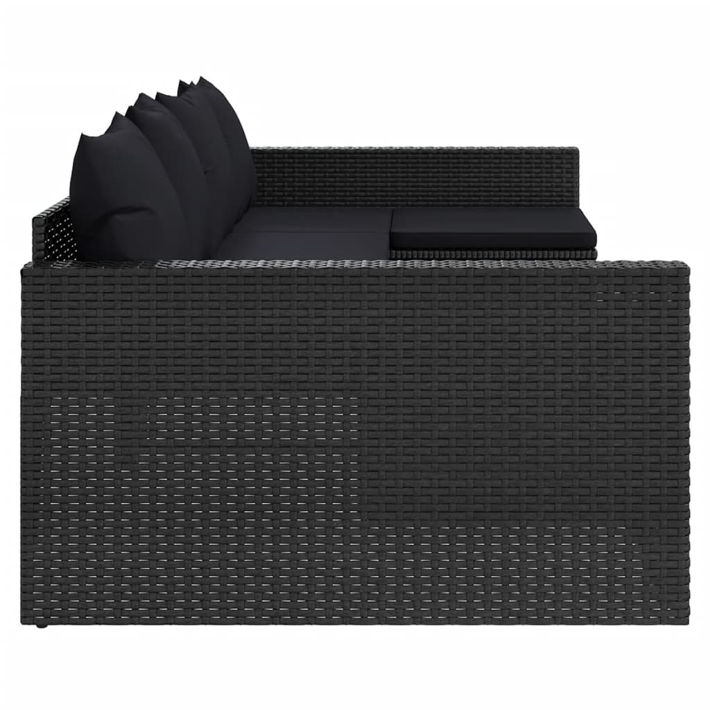 Set Șezlonguri De Grădină, 2 Piese, Cu Perne, , Poliratan