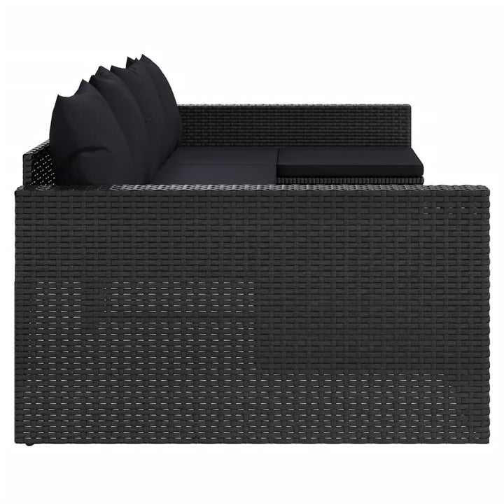 Set Șezlonguri De Grădină, 2 Piese, Cu Perne, , Poliratan