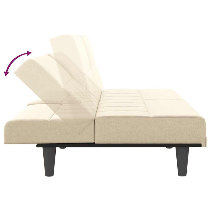 Canapea Extensibilă Cu Suporturi De Pahare, , Textil