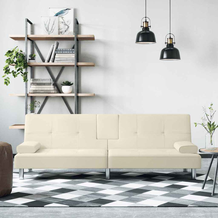 Canapea Extensibilă Cu Suporturi Pahare, , Piele Ecologică
