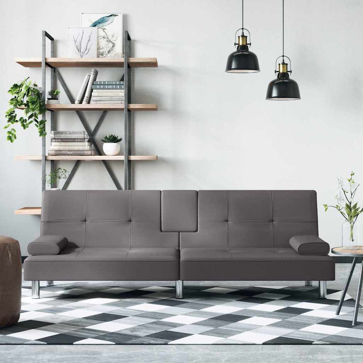 Canapea Extensibilă Cu Suporturi Pahare, , Piele Ecologică