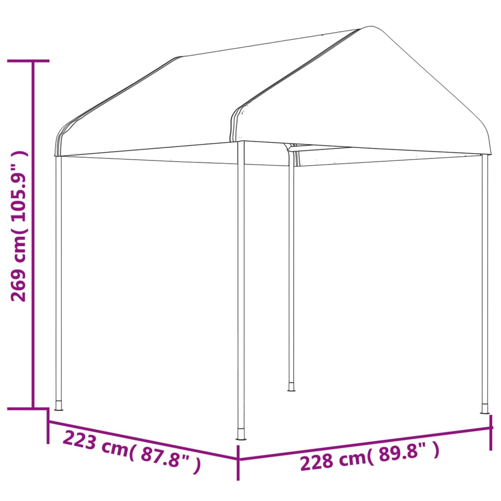 Foișor Cu Acoperiș, Alb, 2,28X2,23X2,69 M, Polietilenă