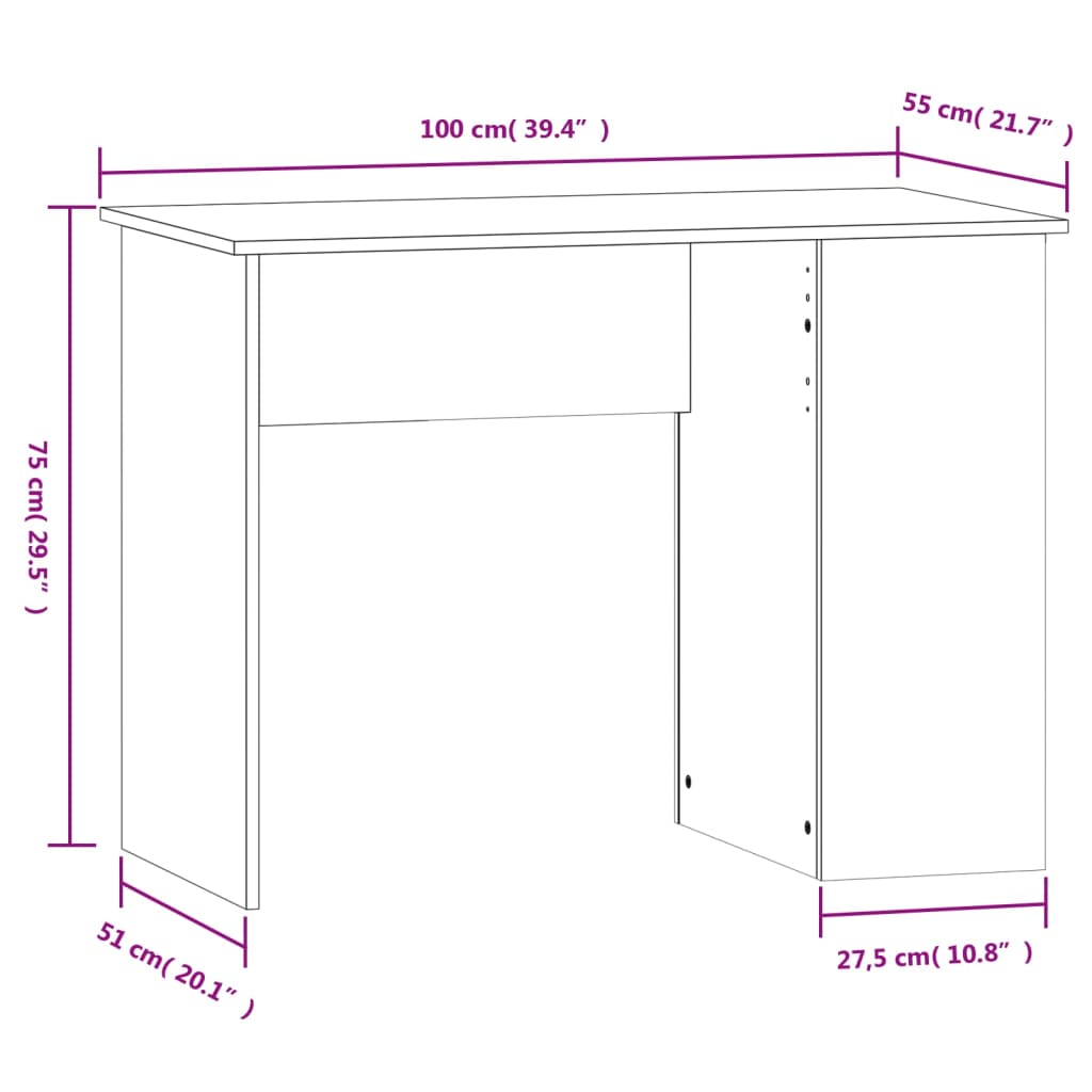 Birou, , 100X55X75 Cm, Lemn Prelucrat