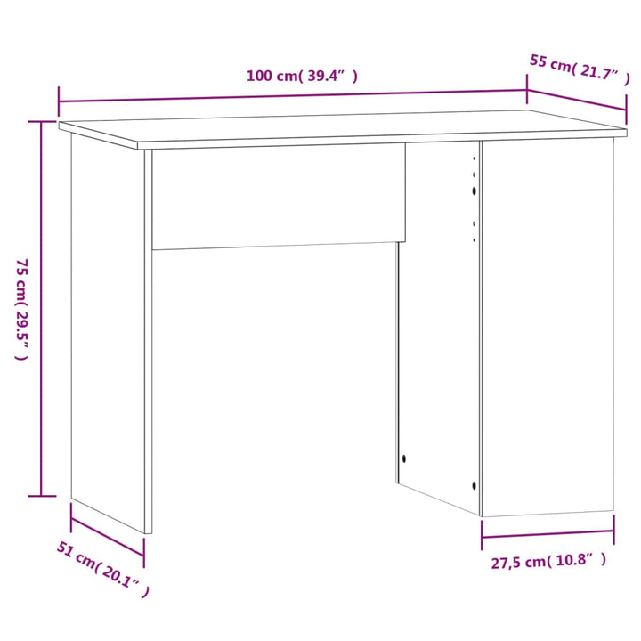 Birou, , 100X55X75 Cm, Lemn Prelucrat