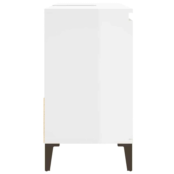 Dulap De Baie, Alb Extralucios, 65X33X60 Cm, Lemn Prelucrat