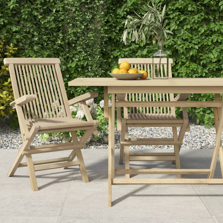 Scaune De Grădină Pliante 6 Buc. Gri 56X61X89 Cm Lemn Masiv Tec
