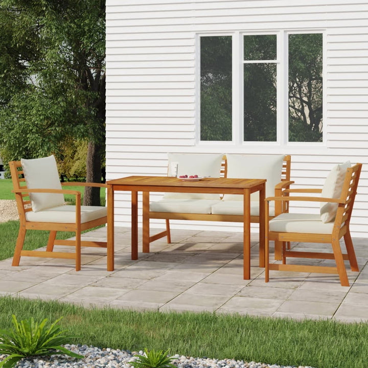 Set Mobilier De Grădină Cu Perne, 9 Piese, Lemn Masiv De Acacia