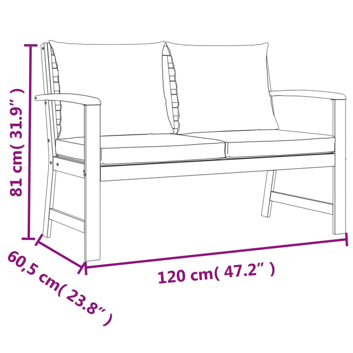Set Mobilier De Grădină Cu Perne, 9 Piese, Lemn Masiv De Acacia