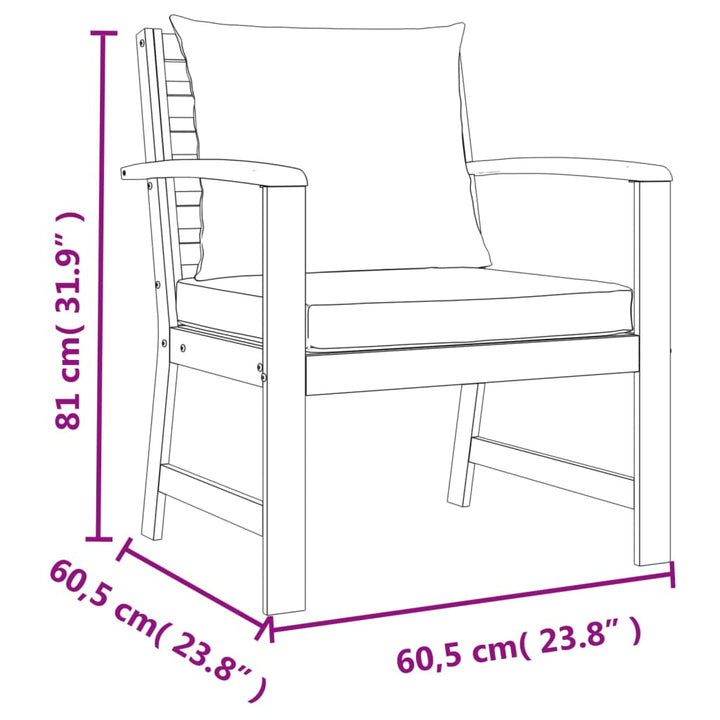 Set Mobilier De Grădină Cu Perne, 9 Piese, Lemn Masiv De Acacia