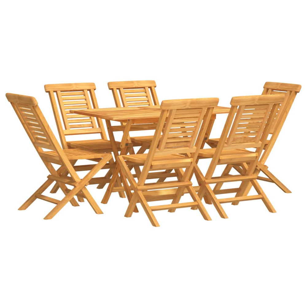 Set Mobilier De Grădină, 7 Piese, Lemn Masiv De Tec