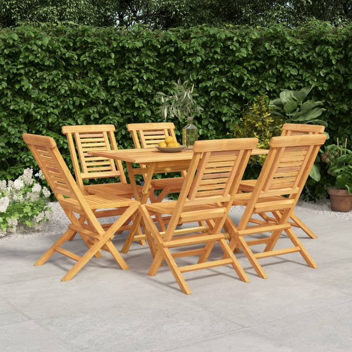 Set Mobilier De Grădină, 7 Piese, Lemn Masiv De Tec