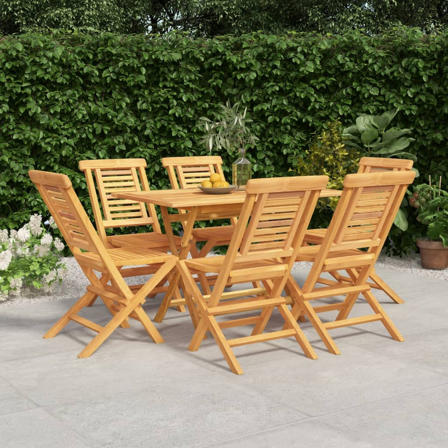 Set Mobilier De Grădină, 7 Piese, Lemn Masiv De Tec