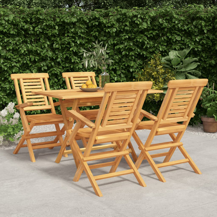 Set Mobilier De Grădină, 7 Piese, Lemn Masiv De Tec