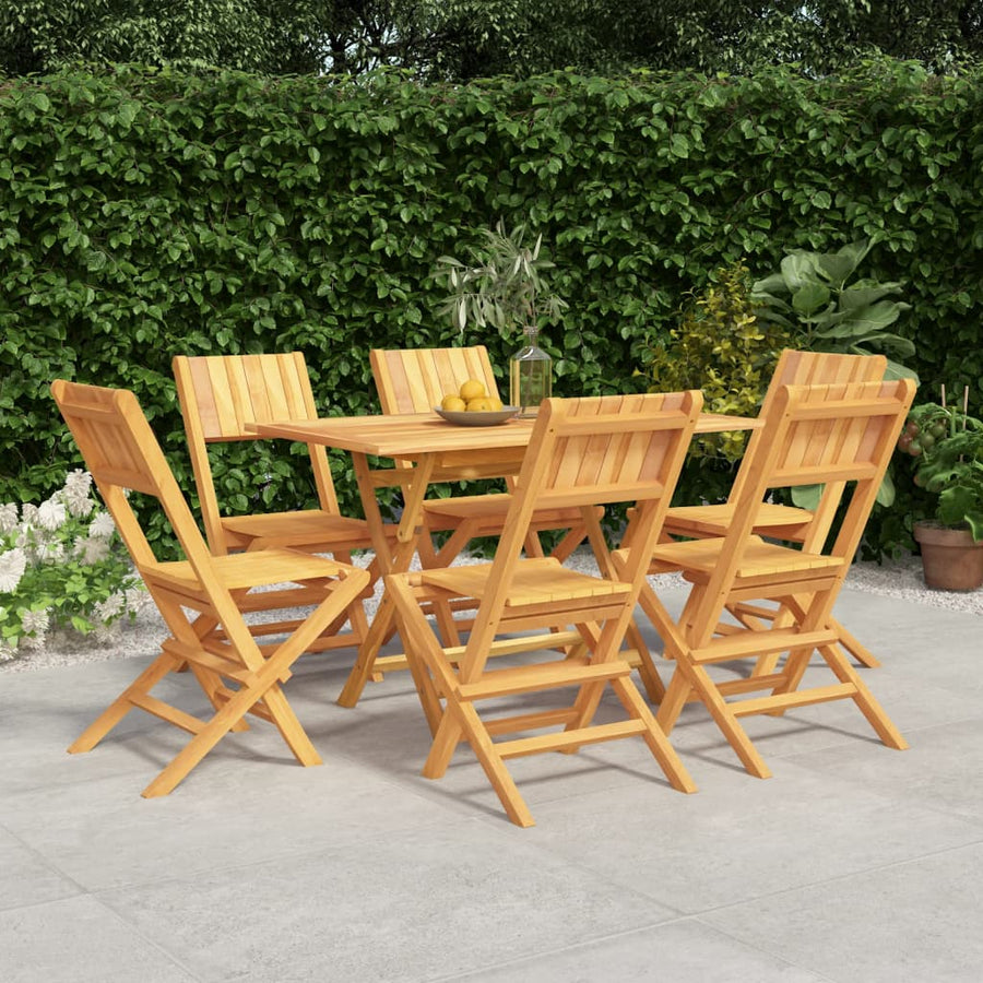 Set Mobilier De Grădină, 7 Piese, Lemn Masiv De Tec