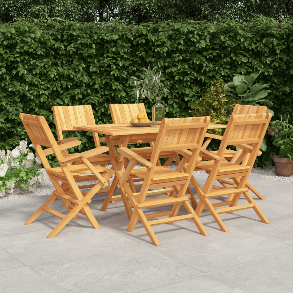 Set Mobilier De Grădină, 7 Piese, Lemn Masiv De Tec