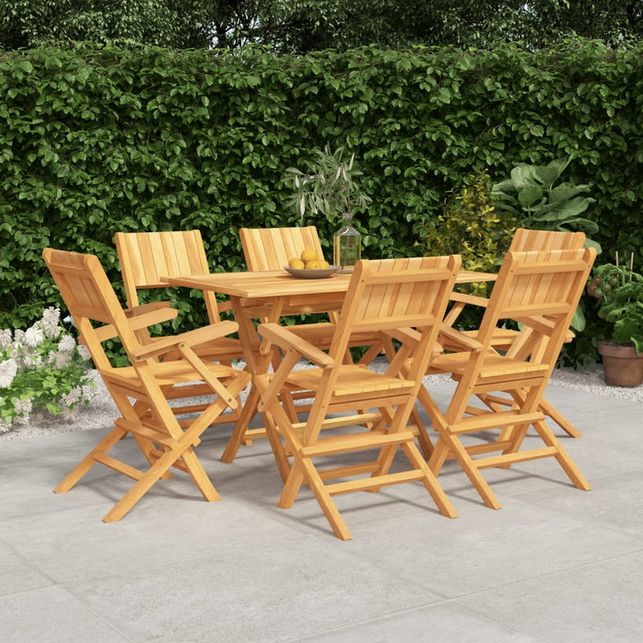 Set Mobilier De Grădină, 7 Piese, Lemn Masiv De Tec