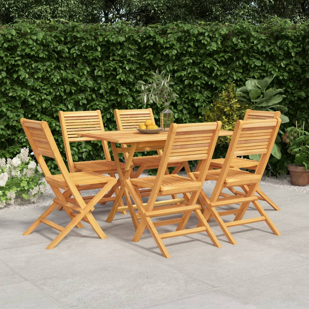 Set Mobilier De Grădină, 7 Piese, Lemn Masiv De Tec