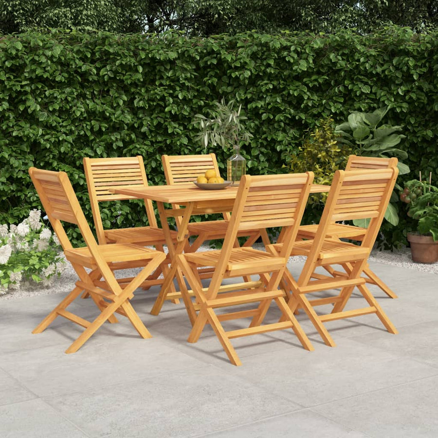 Set Mobilier De Grădină, 7 Piese, Lemn Masiv De Tec
