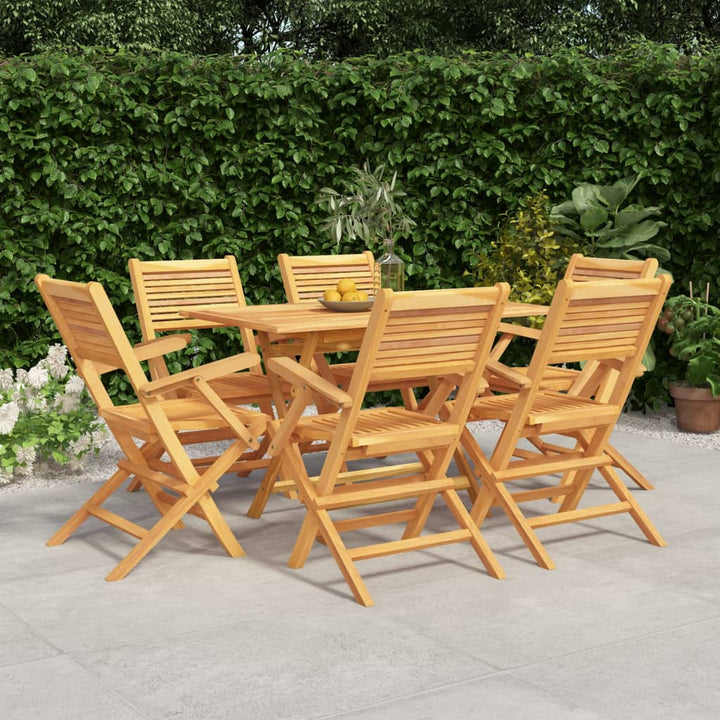 Set Mobilier De Grădină, 7 Piese, Lemn Masiv De Tec