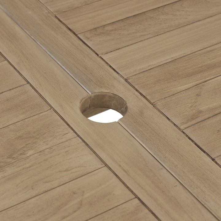 Set Mobilier De Grădină, 5 Piese, Gri, Lemn Masiv De Tec