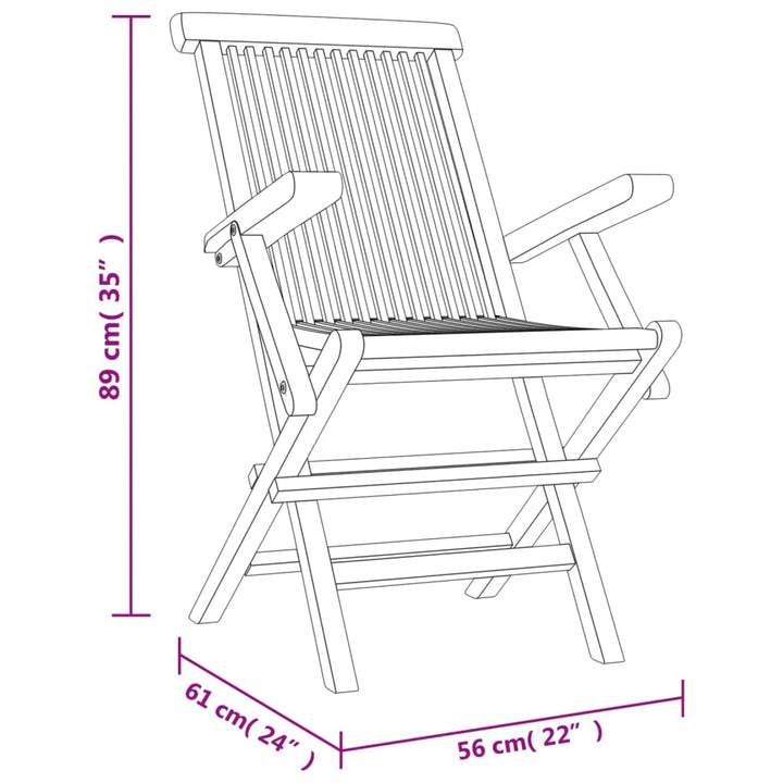 Scaune De Grădină Pliante 6 Buc. Gri 56X61X89 Cm Lemn Masiv Tec