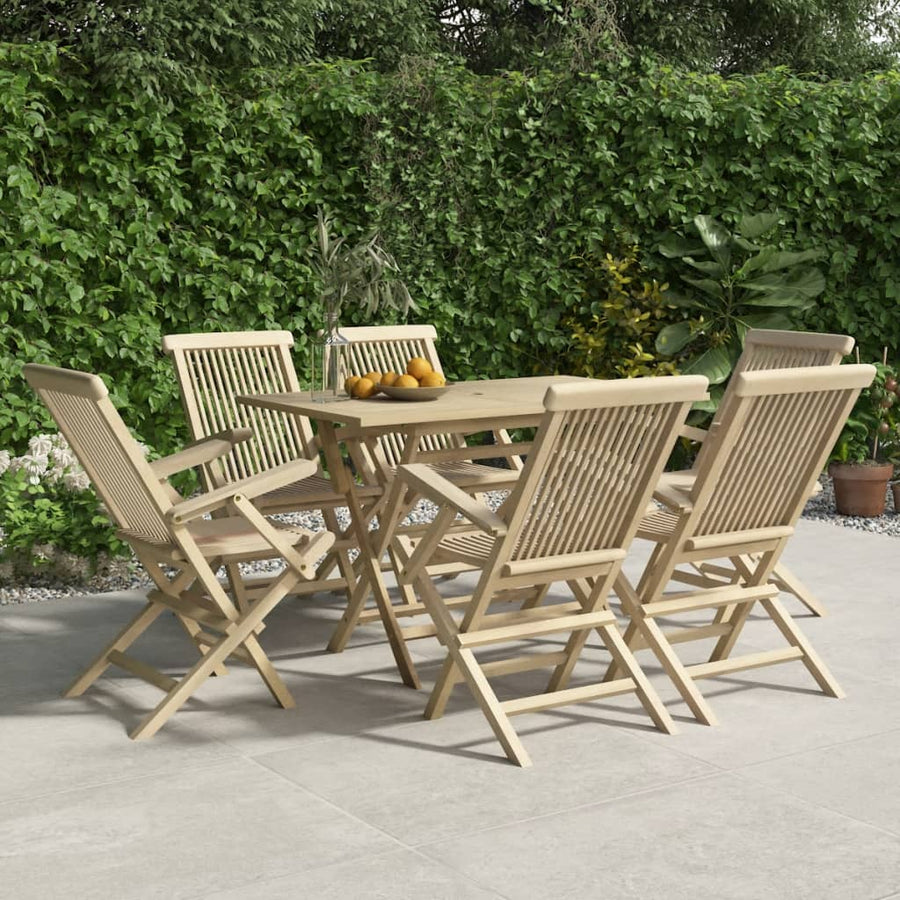Scaune De Grădină Pliante 6 Buc. Gri 56X61X89 Cm Lemn Masiv Tec