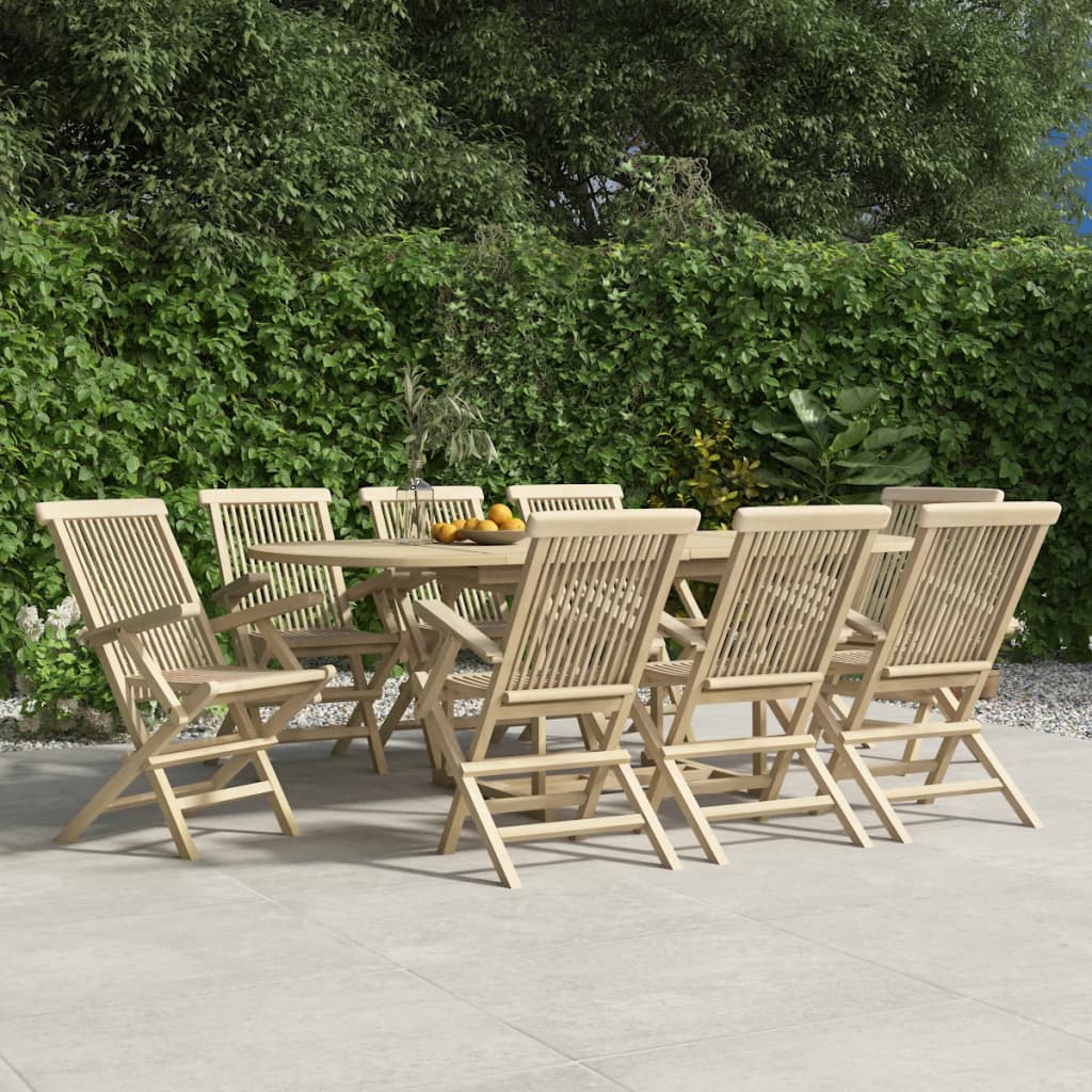 Scaune De Grădină Pliante 6 Buc. Gri 56X61X89 Cm Lemn Masiv Tec