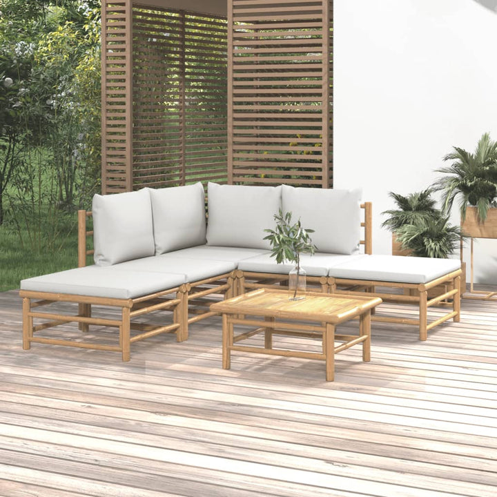 Set Mobilier De Grădină Cu Perne , 6 Piese, Bambus