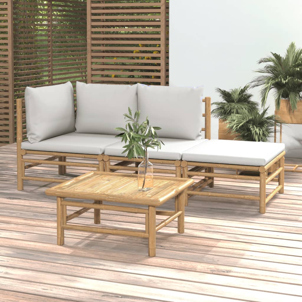 Set Mobilier De Grădină Cu Perne , 6 Piese, Bambus