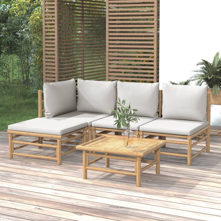 Set Mobilier De Grădină Cu Perne , 6 Piese, Bambus