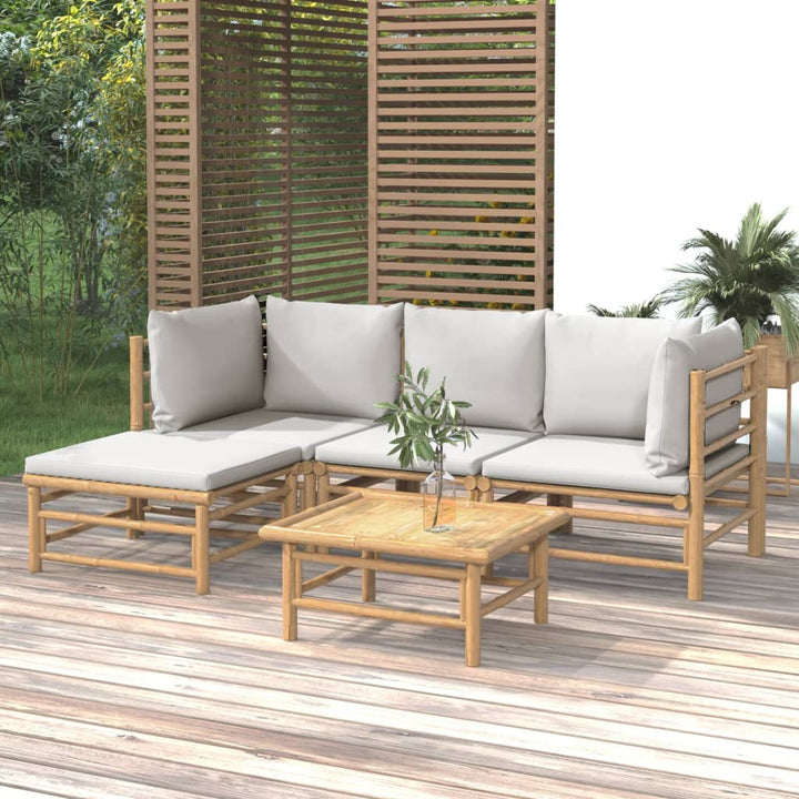 Set Mobilier De Grădină Cu Perne , 6 Piese, Bambus
