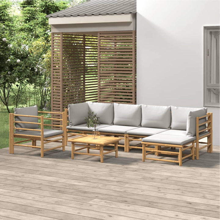 Set Mobilier De Grădină Cu Perne , 6 Piese, Bambus