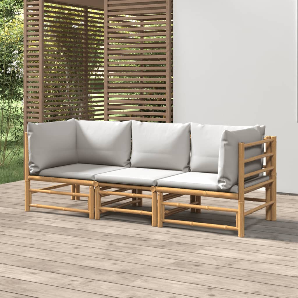 Set Mobilier De Grădină Cu Perne , 6 Piese, Bambus
