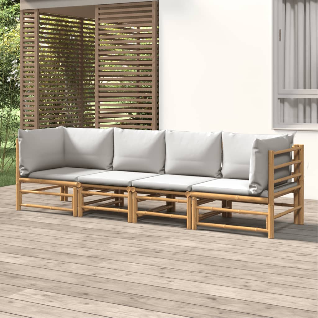 Set Mobilier De Grădină Cu Perne , 6 Piese, Bambus