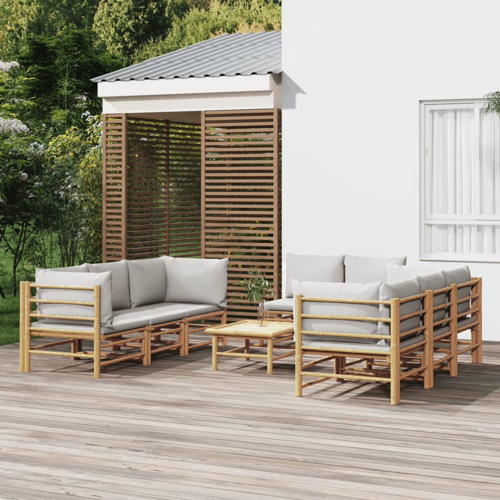 Set Mobilier De Grădină Cu Perne , 6 Piese, Bambus