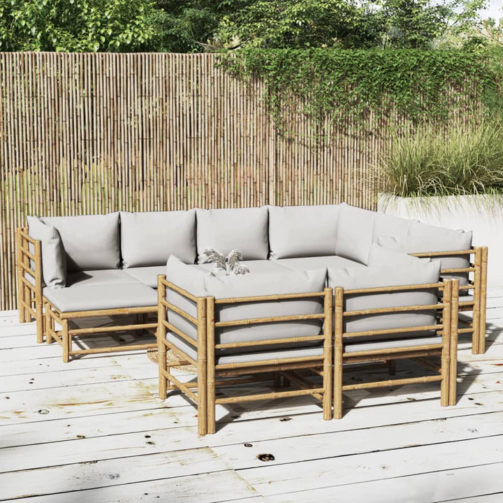 Set Mobilier De Grădină Cu Perne , 6 Piese, Bambus
