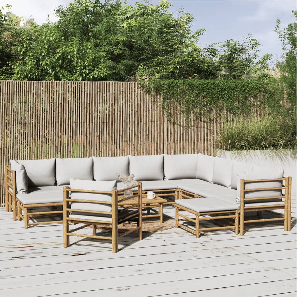 Set Mobilier De Grădină Cu Perne , 6 Piese, Bambus