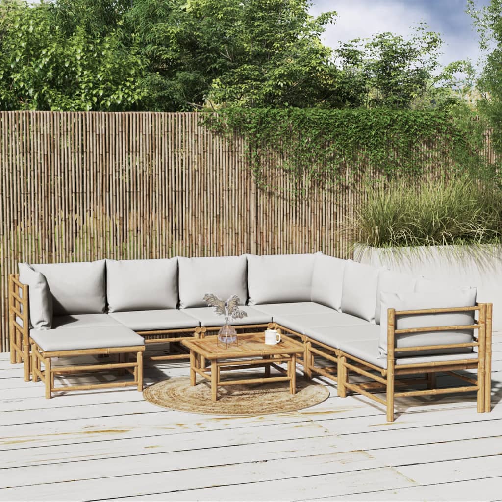 Set Mobilier De Grădină Cu Perne , 6 Piese, Bambus