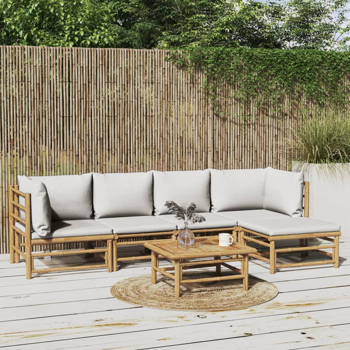 Set Mobilier De Grădină Cu Perne , 6 Piese, Bambus