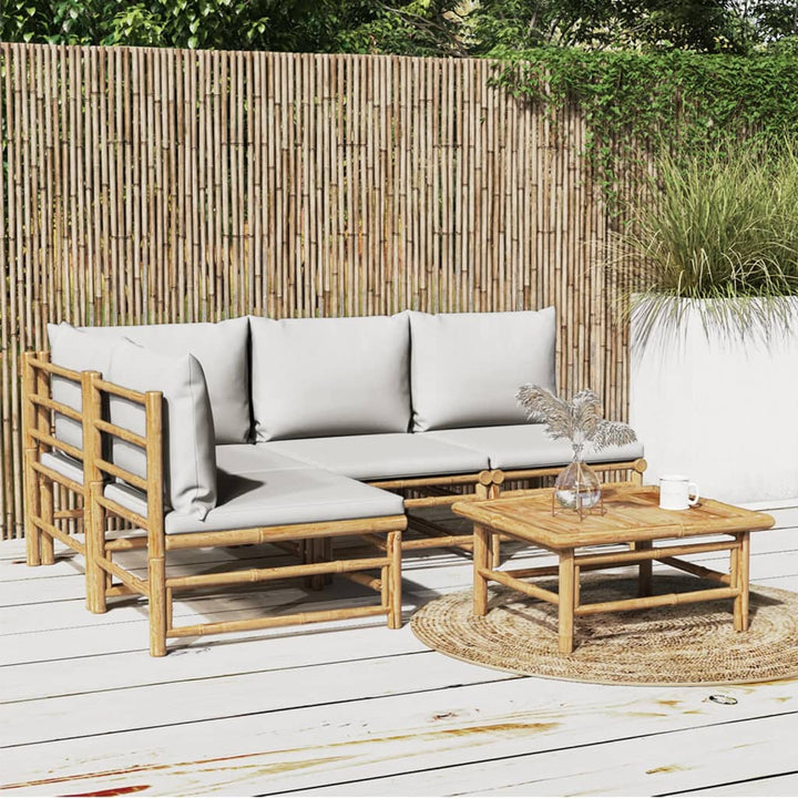 Set Mobilier De Grădină Cu Perne , 6 Piese, Bambus
