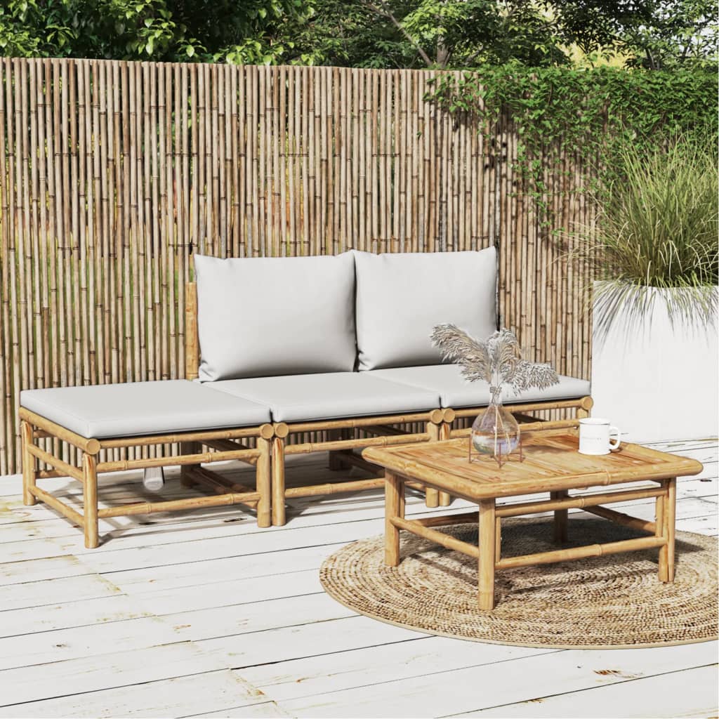 Set Mobilier De Grădină Cu Perne , 6 Piese, Bambus