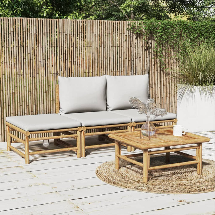 Set Mobilier De Grădină Cu Perne , 6 Piese, Bambus
