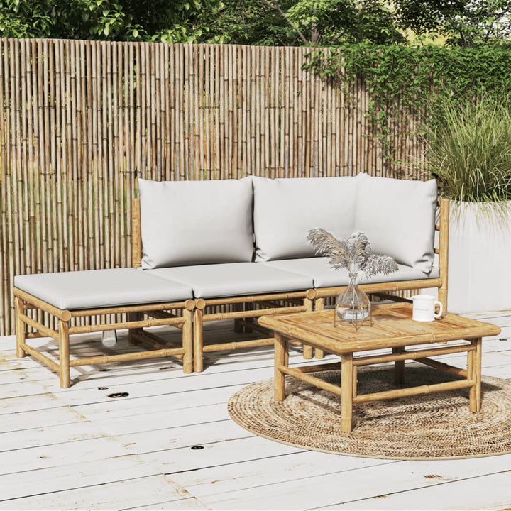 Set Mobilier De Grădină Cu Perne , 6 Piese, Bambus