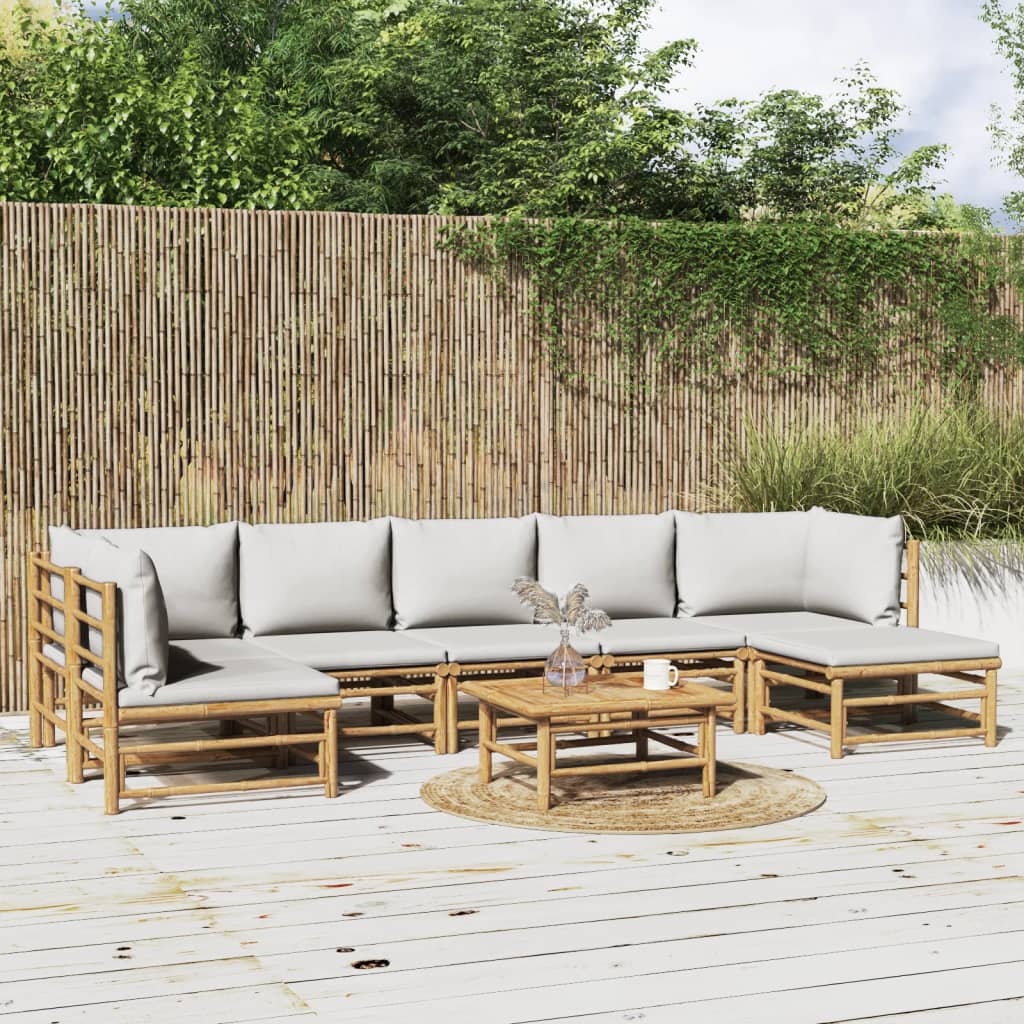 Set Mobilier De Grădină Cu Perne , 6 Piese, Bambus
