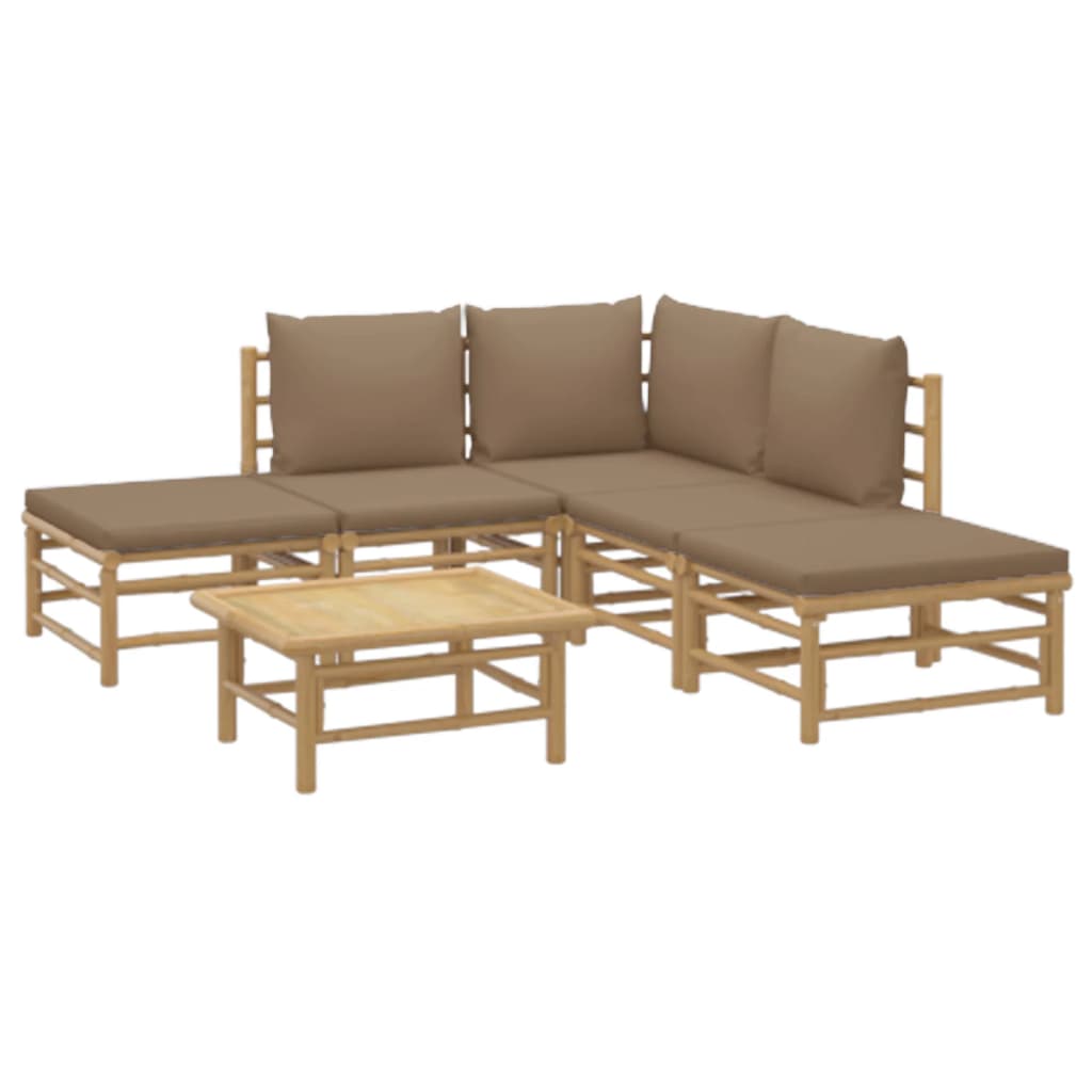 Set Mobilier De Grădină Cu Perne , 6 Piese, Bambus