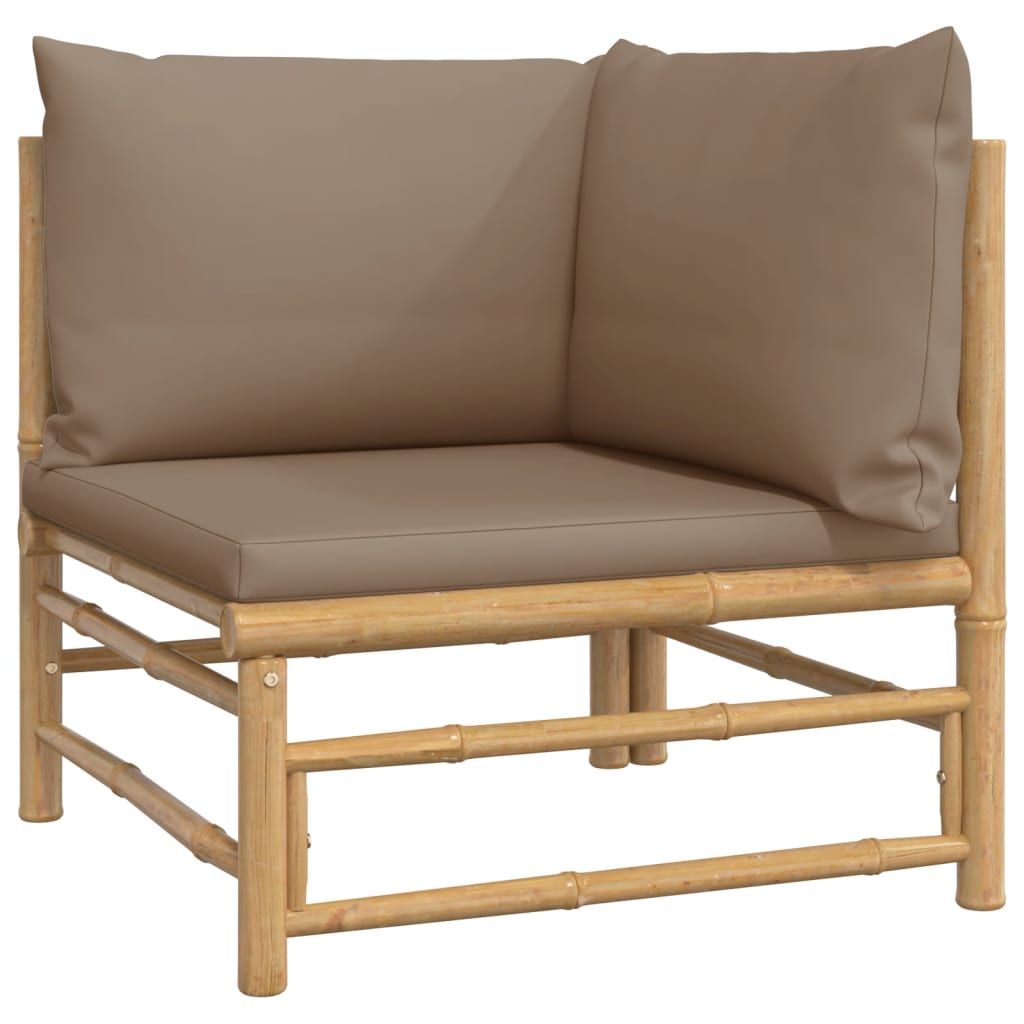 Set Mobilier De Grădină Cu Perne , 6 Piese, Bambus