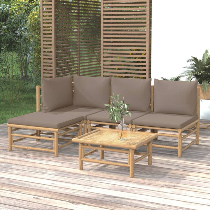 Set Mobilier De Grădină Cu Perne , 6 Piese, Bambus